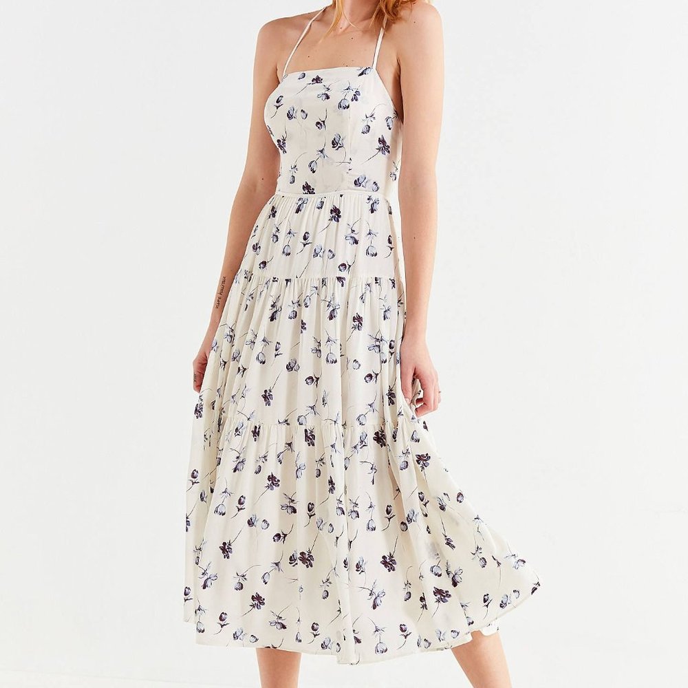 UO Sparks Fly Tiered Midi Dress - Size Large